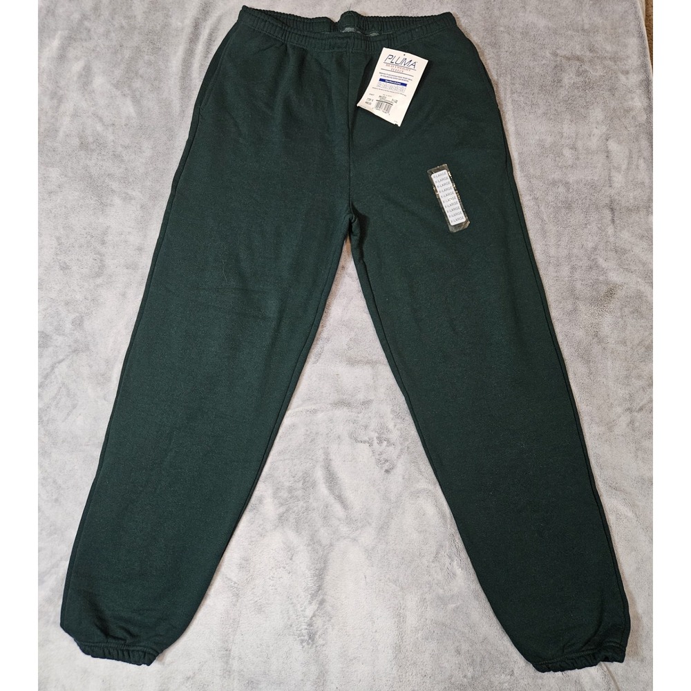Vintage Y2K Men's Fleece Sweatpants Size XL Green Pluma NWT